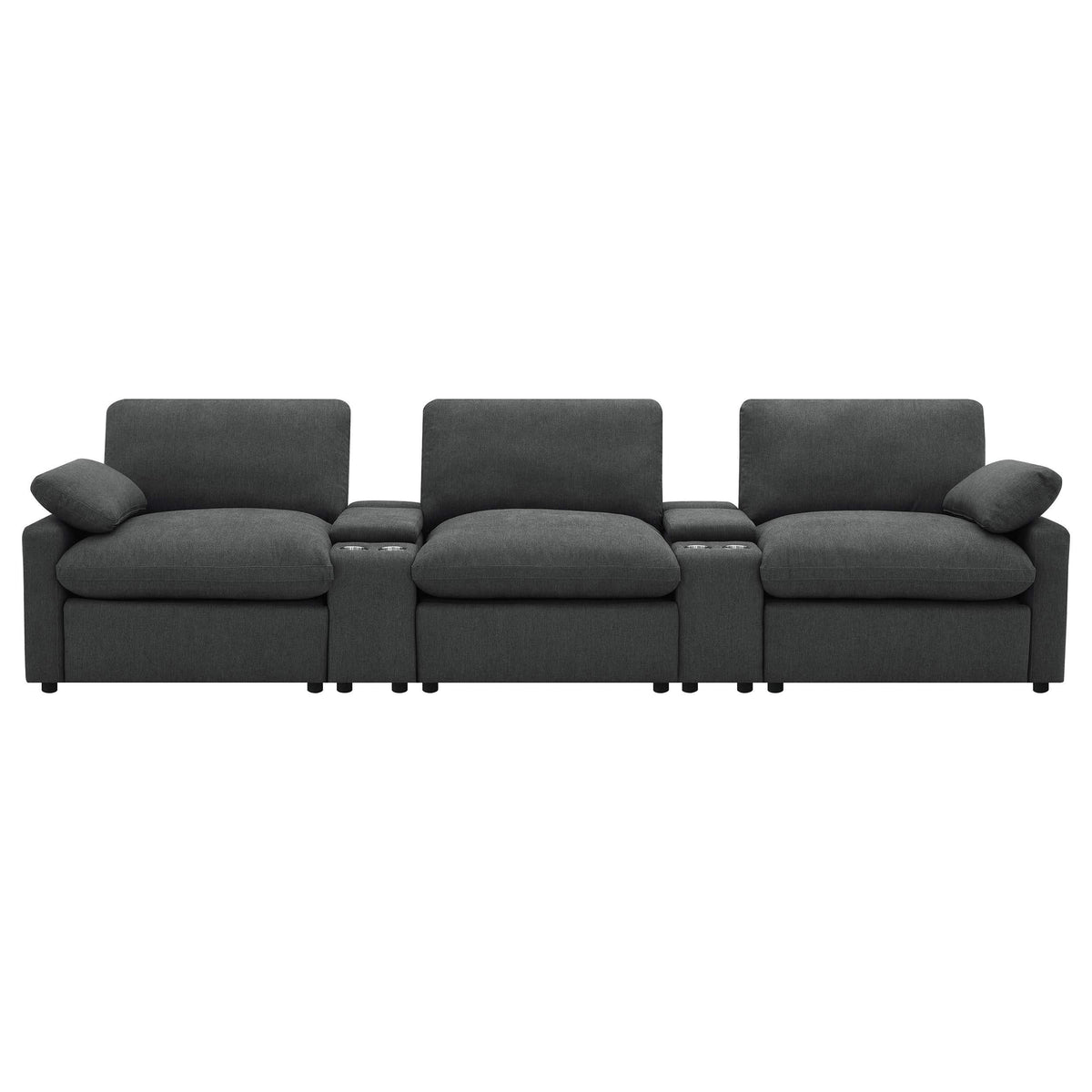 Sillón reclinable eléctrico Collins de 5 piezas para cine en casa, color gris oscuro