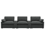 Sillón reclinable eléctrico Collins de 5 piezas para cine en casa, color gris oscuro