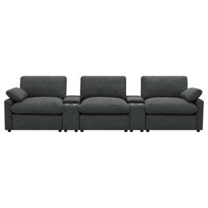 Sillón reclinable eléctrico Collins de 5 piezas para cine en casa, color gris oscuro