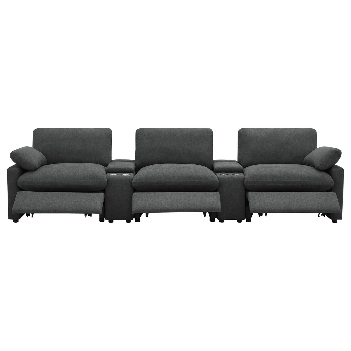 Sillón reclinable eléctrico Collins de 5 piezas para cine en casa, color gris oscuro