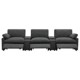 Sillón reclinable eléctrico Collins de 5 piezas para cine en casa, color gris oscuro