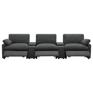 Sillón reclinable eléctrico Collins de 5 piezas para cine en casa, color gris oscuro