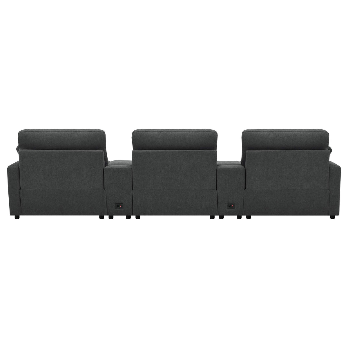 Sillón reclinable eléctrico Collins de 5 piezas para cine en casa, color gris oscuro