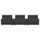 Sillón reclinable eléctrico Collins de 5 piezas para cine en casa, color gris oscuro