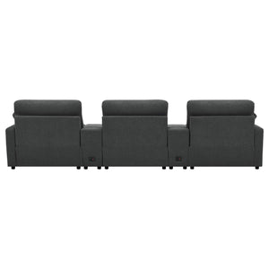 Sillón reclinable eléctrico Collins de 5 piezas para cine en casa, color gris oscuro