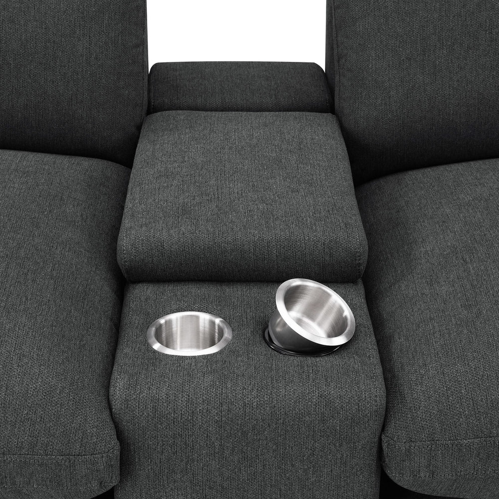 Sillón reclinable eléctrico Collins de 5 piezas para cine en casa, color gris oscuro