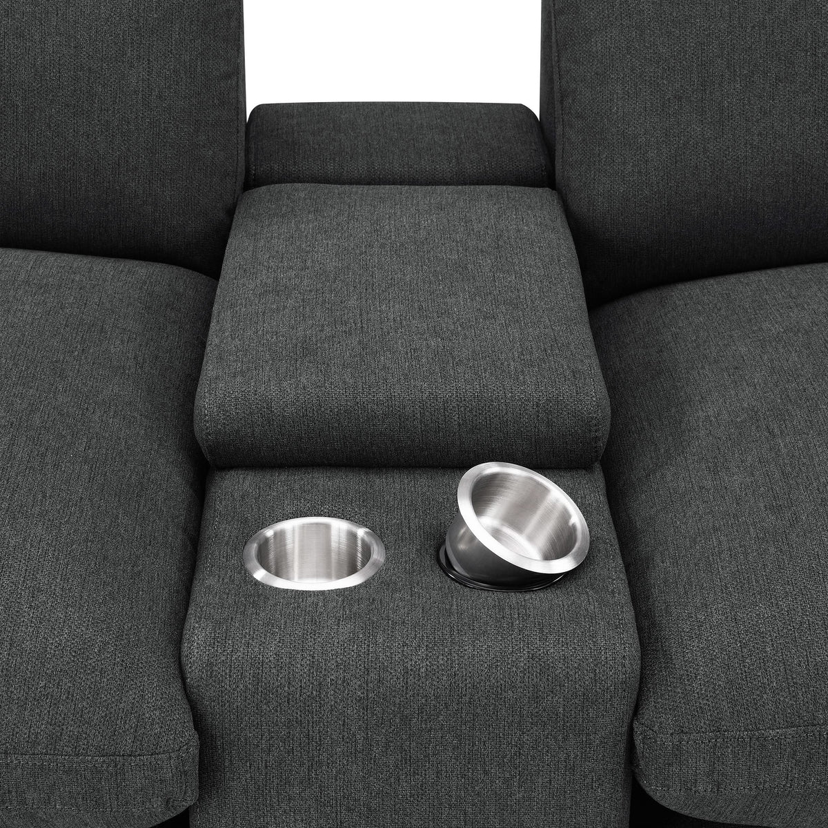 Sillón reclinable eléctrico Collins de 5 piezas para cine en casa, color gris oscuro