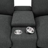 Sillón reclinable eléctrico Collins de 5 piezas para cine en casa, color gris oscuro