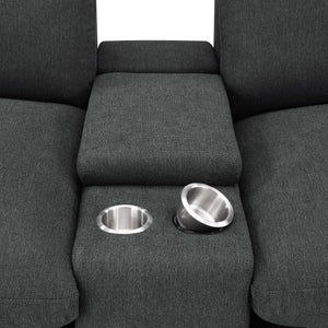 Sillón reclinable eléctrico Collins de 5 piezas para cine en casa, color gris oscuro