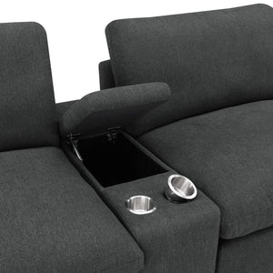Sillón reclinable eléctrico Collins de 5 piezas para cine en casa, color gris oscuro