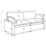 Collins Modular Power Loveseat Dark Grey