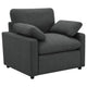 Sillón reclinable eléctrico tapizado Collins gris oscuro