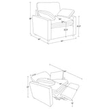 Sillón reclinable eléctrico tapizado Collins gris oscuro
