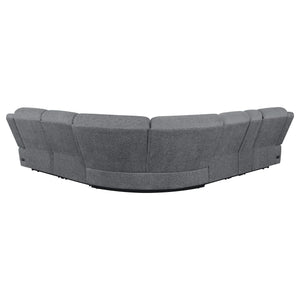 Seccional reclinable eléctrico modular Bahrain de 6 piezas, color carbón