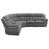 Seccional reclinable eléctrico modular Bahrain de 6 piezas, color carbón