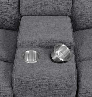 Seccional reclinable eléctrico modular Bahrain de 6 piezas, color carbón