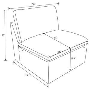 Silla modular sin brazos Collins gris