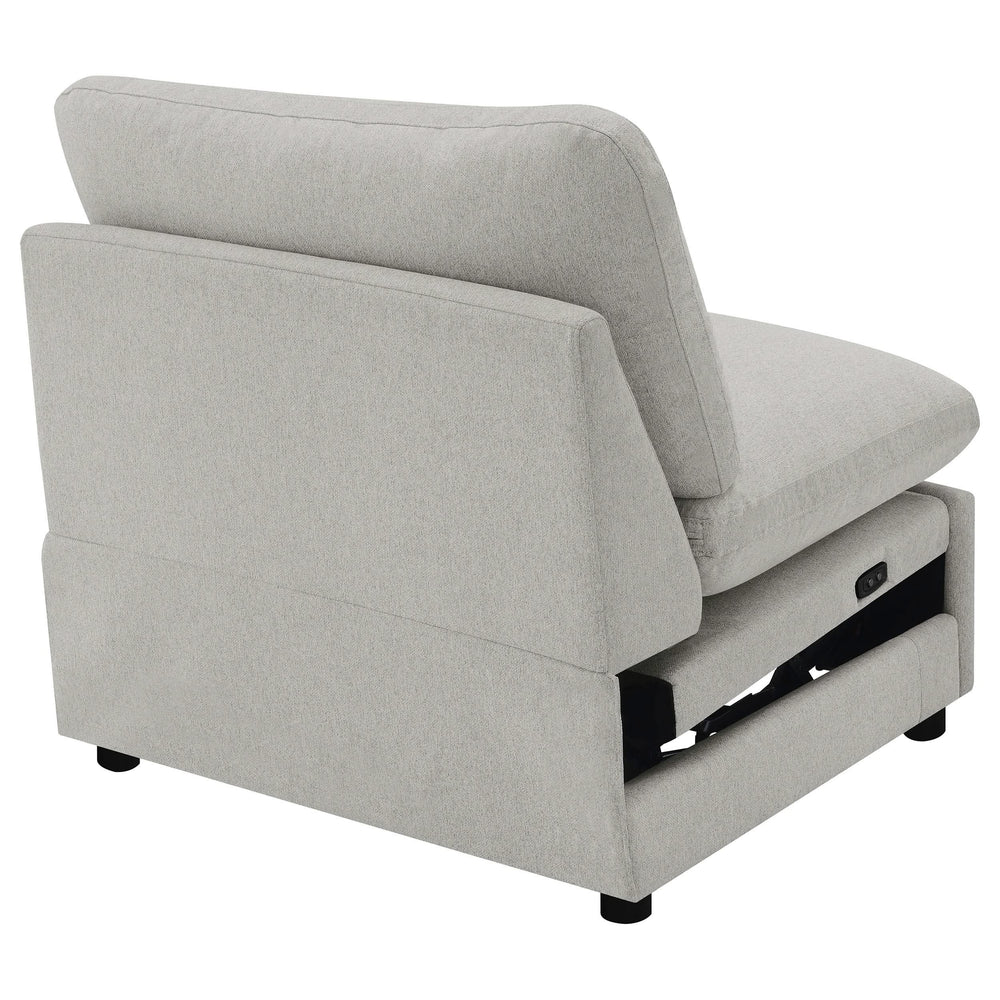 Sillón reclinable eléctrico modular Collins gris sin brazos