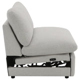 Sillón reclinable eléctrico modular Collins gris sin brazos