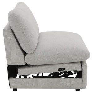 Sillón reclinable eléctrico modular Collins gris sin brazos