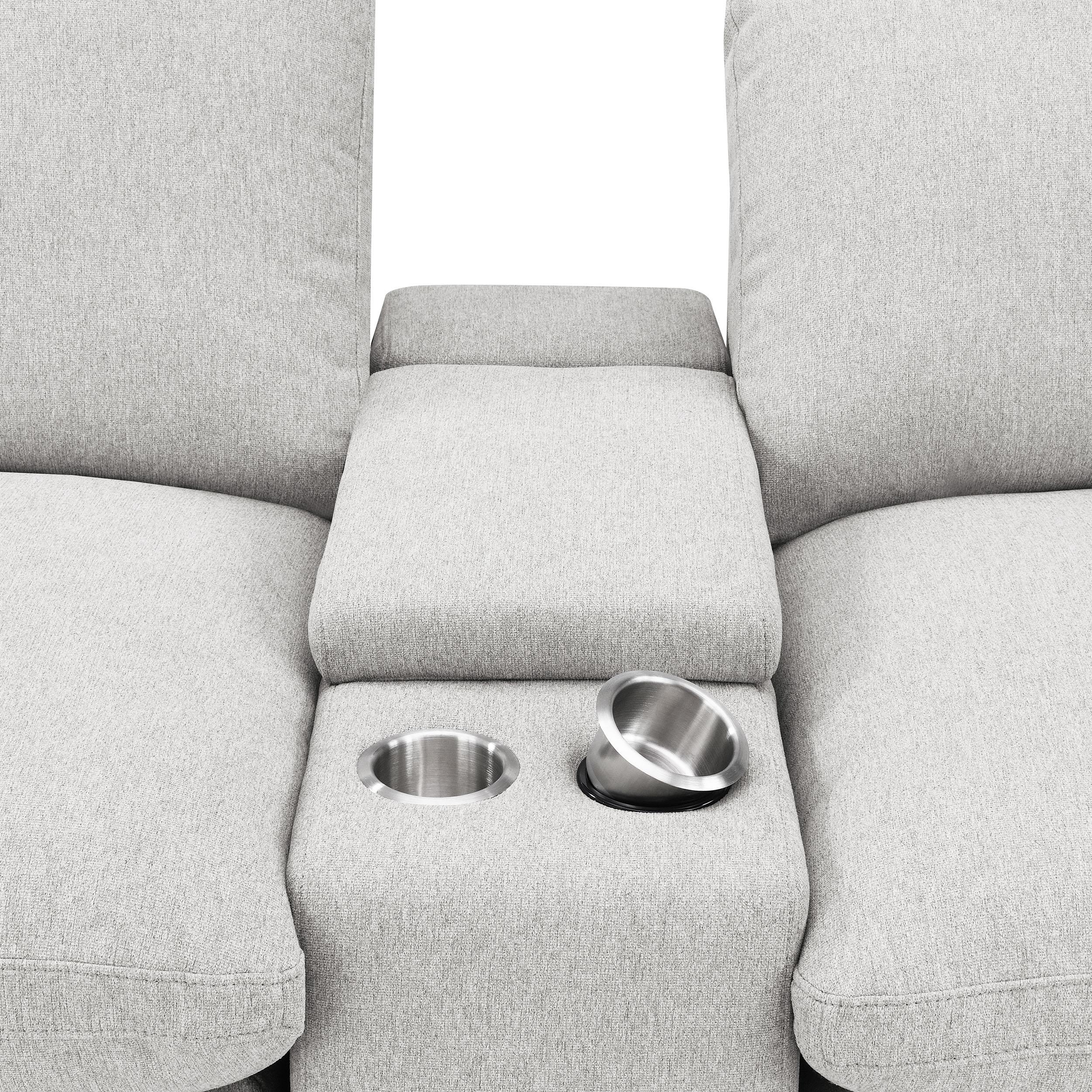 Collins Upholstered Modular Storage Console Grey