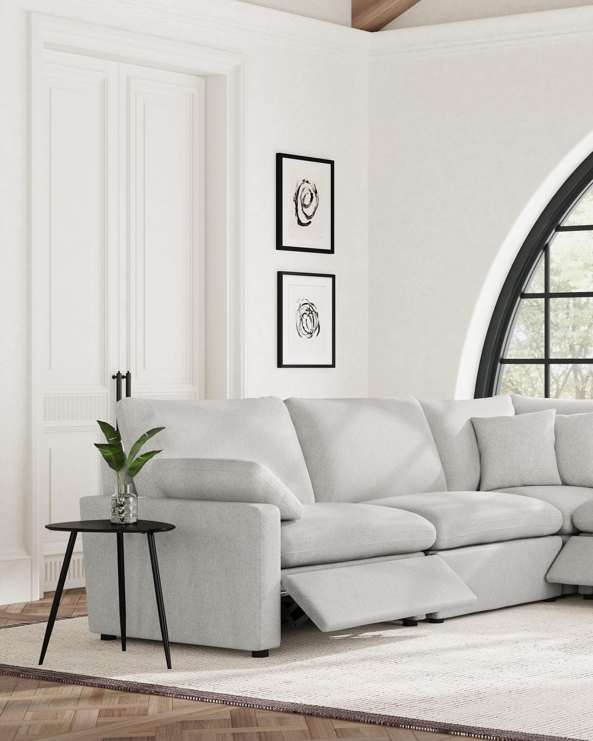 Sillón reclinable eléctrico modular Collins LAF gris