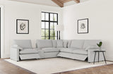 Seccional reclinable eléctrico modular Collins de 6 piezas, gris