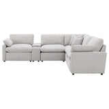 Seccional reclinable eléctrico modular Collins de 6 piezas, gris