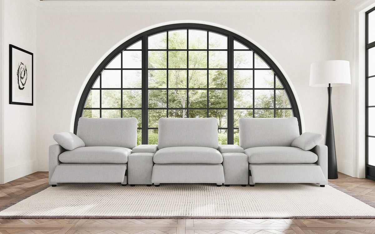 Collins - Asientos reclinables eléctricos para cine en casa de 5 piezas, color gris