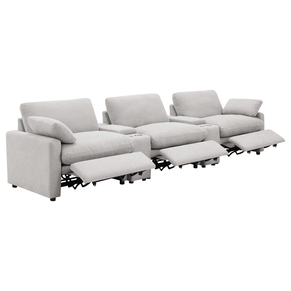 Collins - Asientos reclinables eléctricos para cine en casa de 5 piezas, color gris