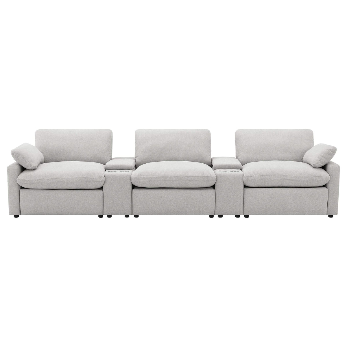 Collins - Asientos reclinables eléctricos para cine en casa de 5 piezas, color gris