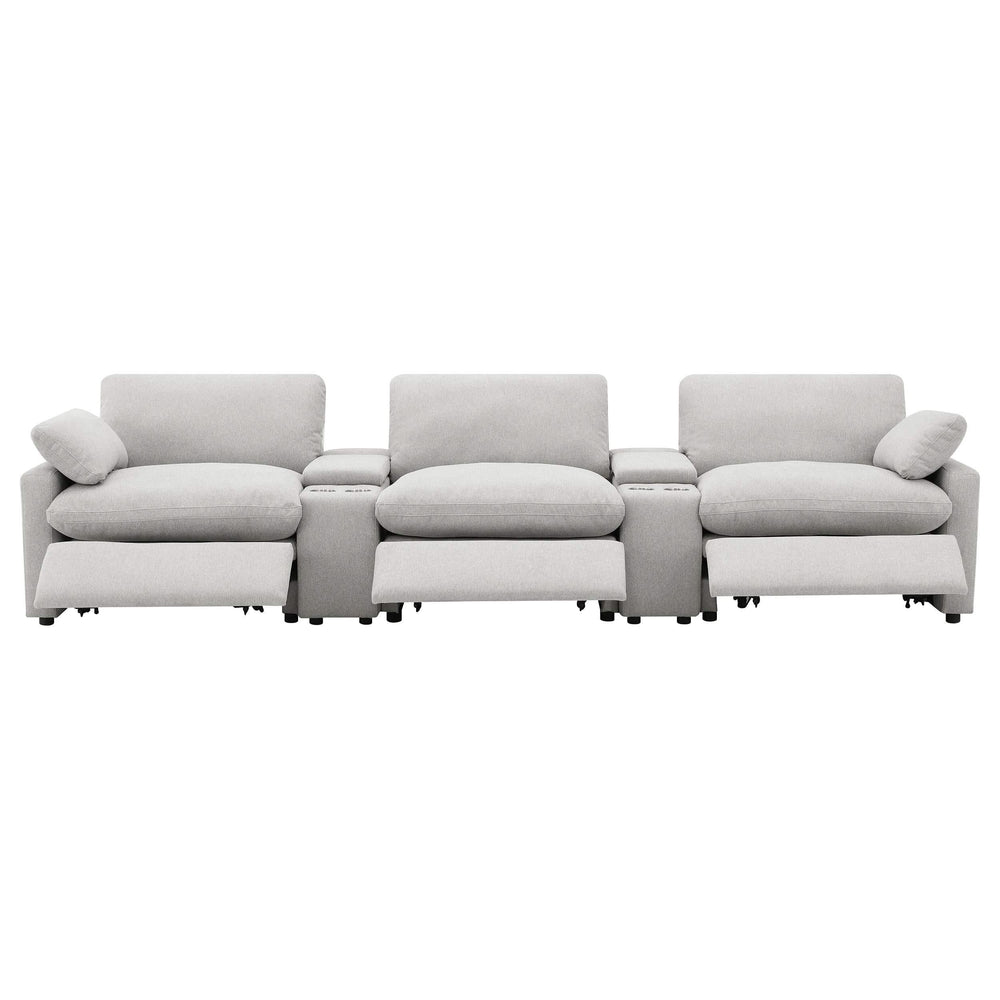 Collins - Asientos reclinables eléctricos para cine en casa de 5 piezas, color gris