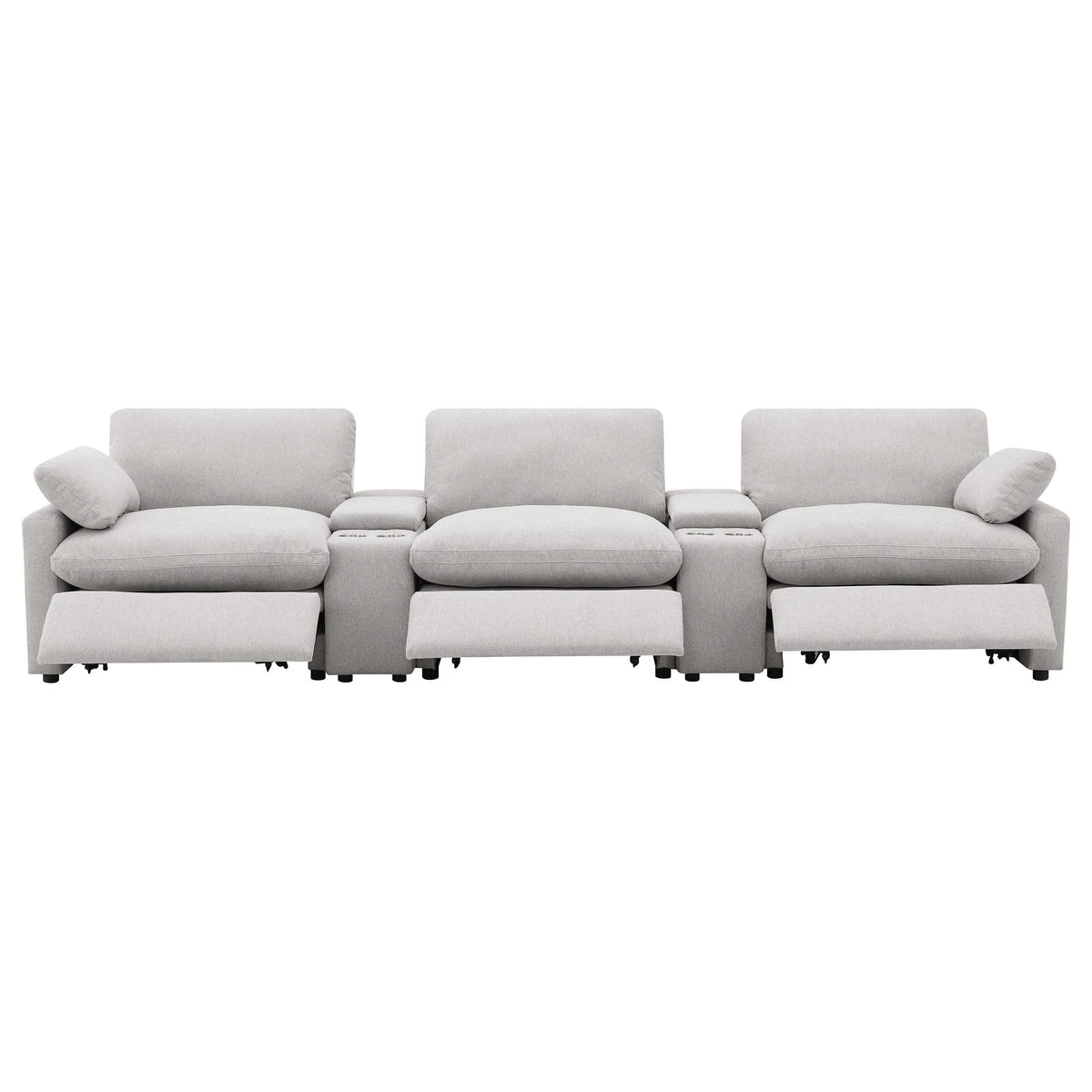 Collins - Asientos reclinables eléctricos para cine en casa de 5 piezas, color gris