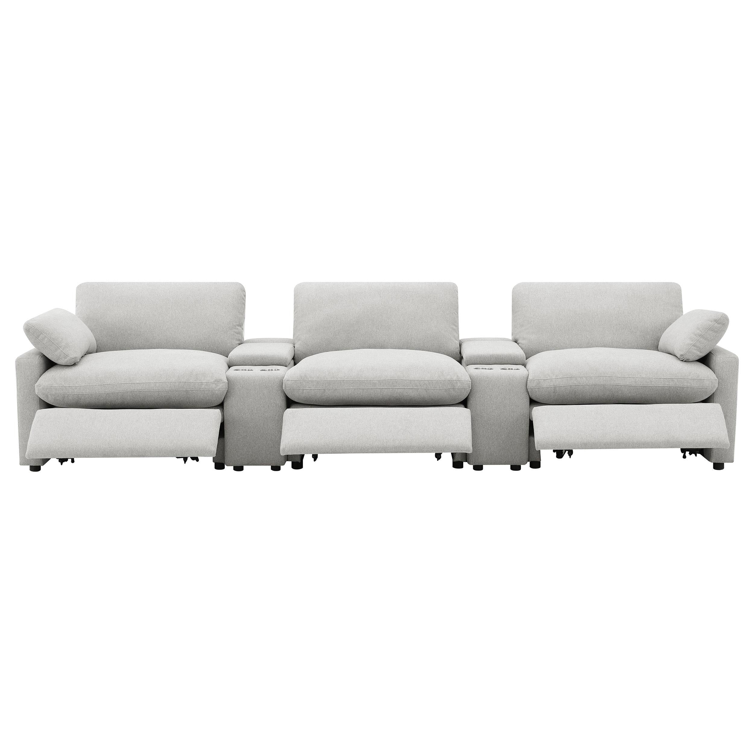 Collins 5-piece Power Reclining Home Theater Seating Grey