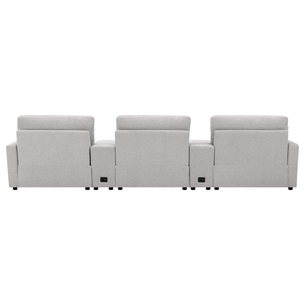 Collins - Asientos reclinables eléctricos para cine en casa de 5 piezas, color gris