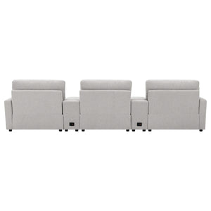 Collins - Asientos reclinables eléctricos para cine en casa de 5 piezas, color gris