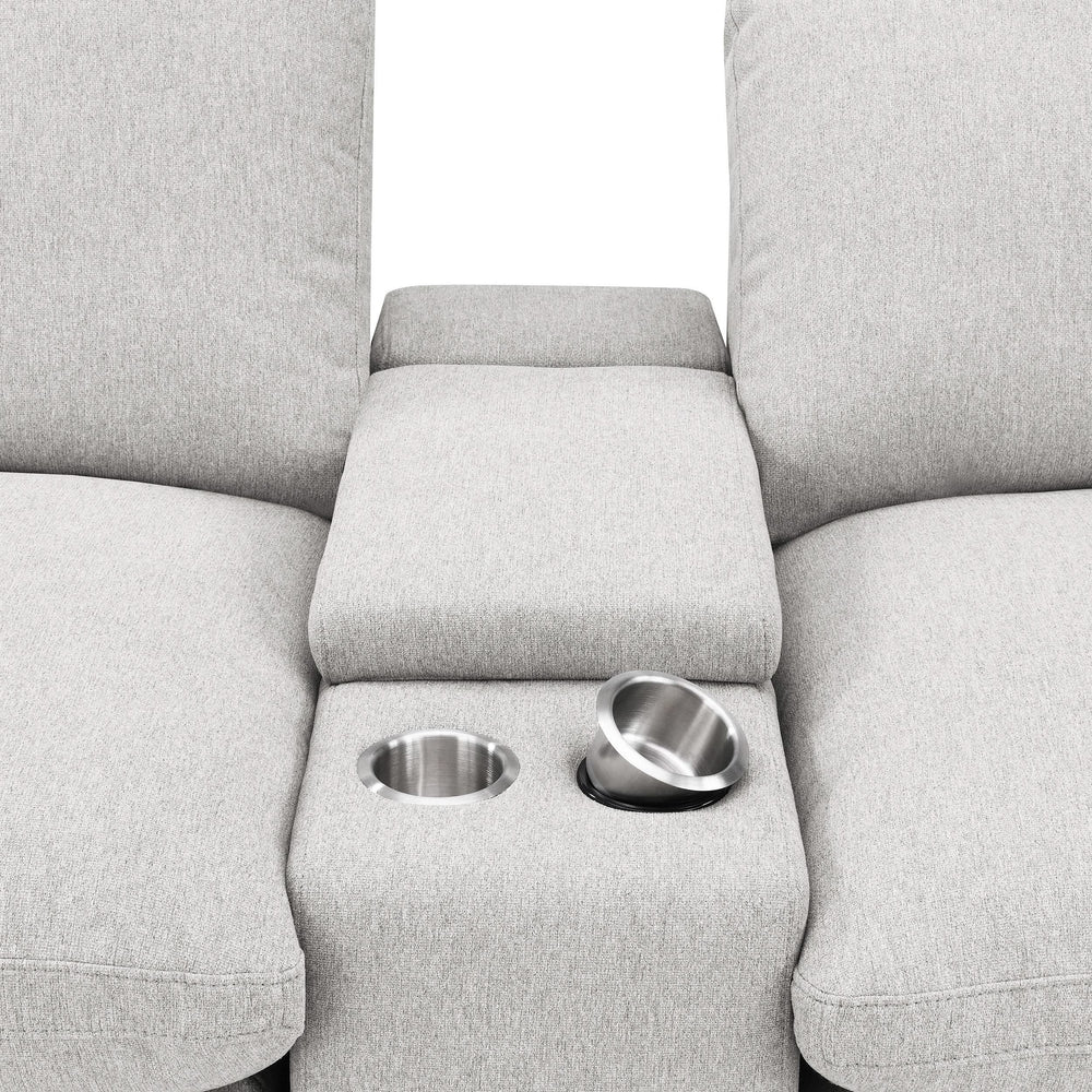 Collins - Asientos reclinables eléctricos para cine en casa de 5 piezas, color gris