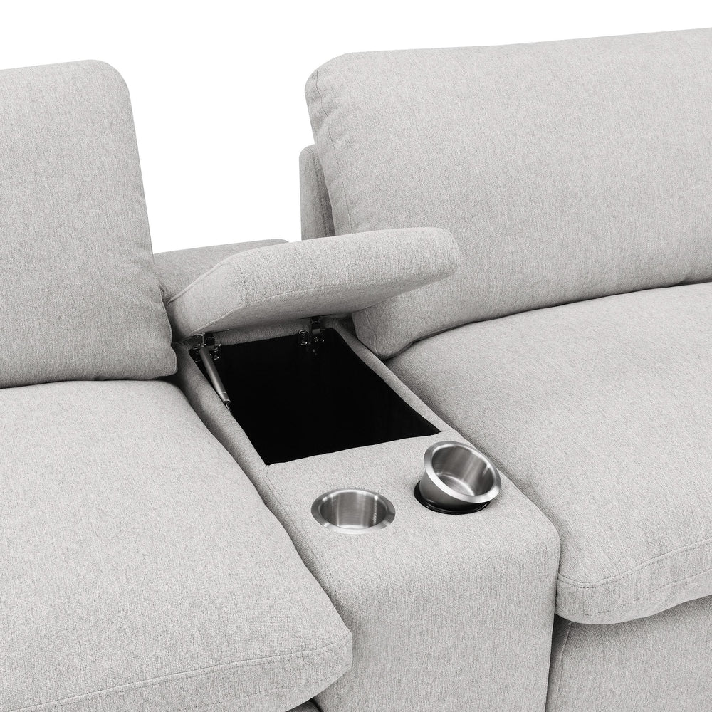 Collins - Asientos reclinables eléctricos para cine en casa de 5 piezas, color gris