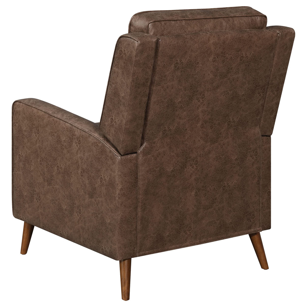 Sillón reclinable Davidson tapizado con capitoné y respaldo abatible, color marrón