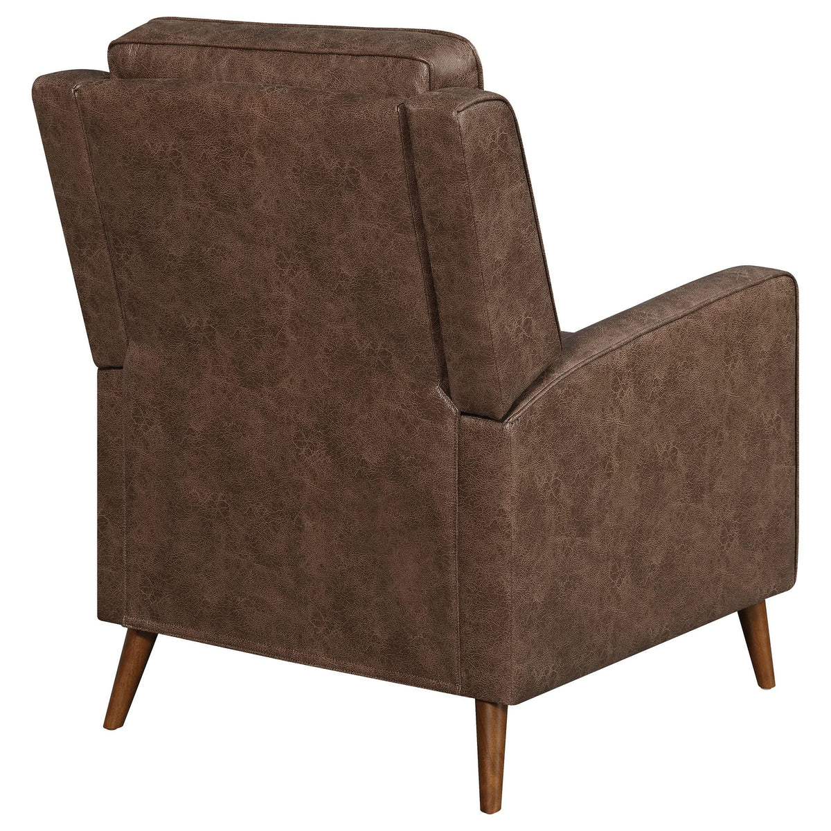 Sillón reclinable Davidson tapizado con capitoné y respaldo abatible, color marrón