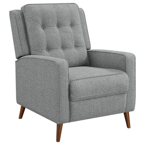 Sillón reclinable Davidson tapizado con capitoné y respaldo abatible, color gris