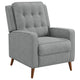 Sillón reclinable Davidson tapizado con capitoné y respaldo abatible, color gris