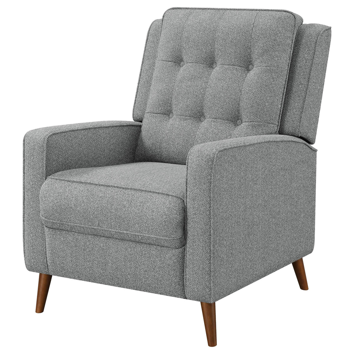 Sillón reclinable Davidson tapizado con capitoné y respaldo abatible, color gris
