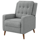 Sillón reclinable Davidson tapizado con capitoné y respaldo abatible, color gris