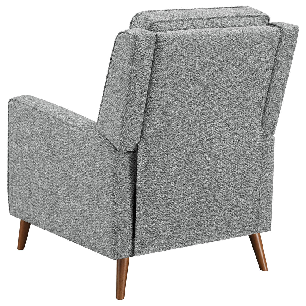 Sillón reclinable Davidson tapizado con capitoné y respaldo abatible, color gris