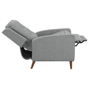 Sillón reclinable Davidson tapizado con capitoné y respaldo abatible, color gris