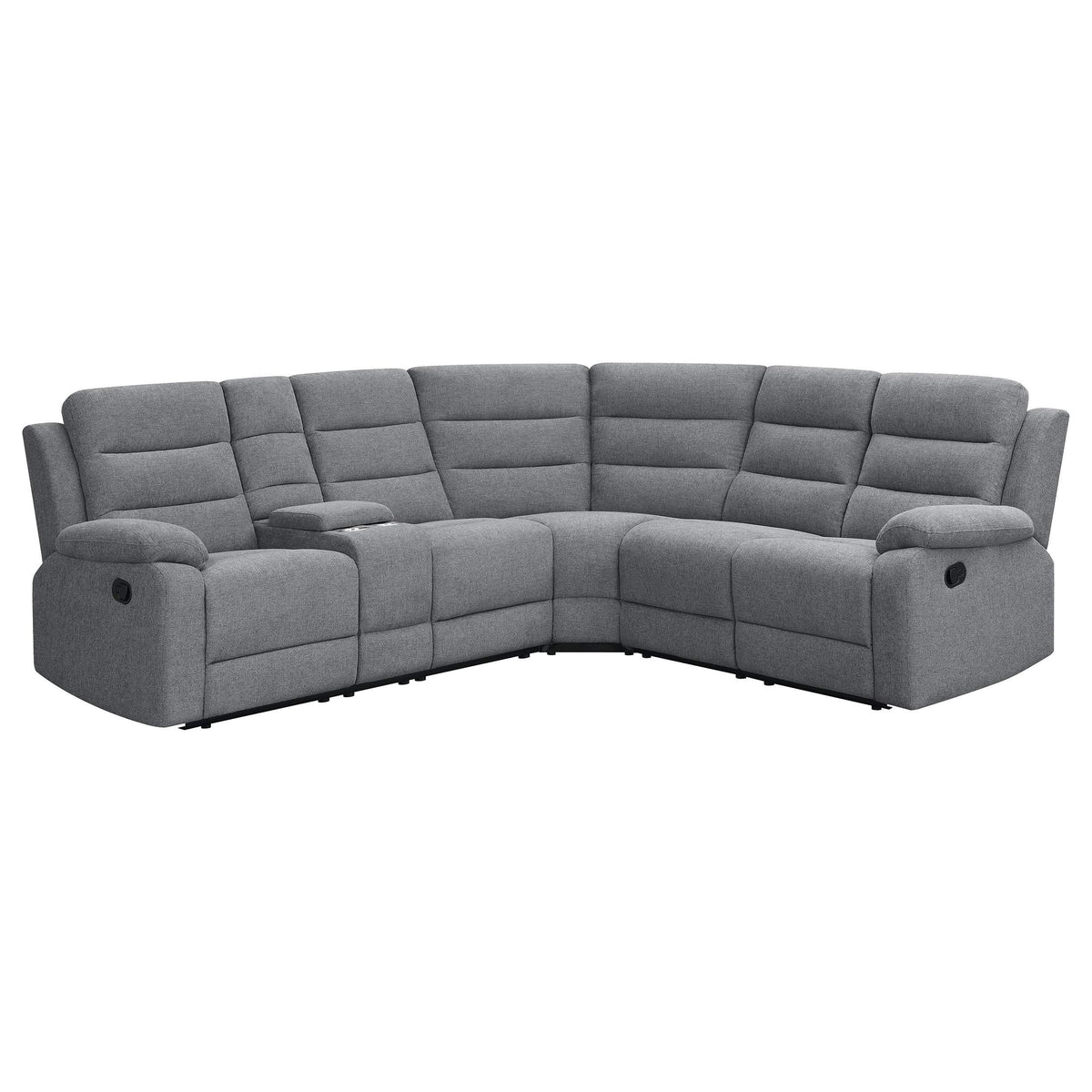 Sofá seccional reclinable tapizado David color humo