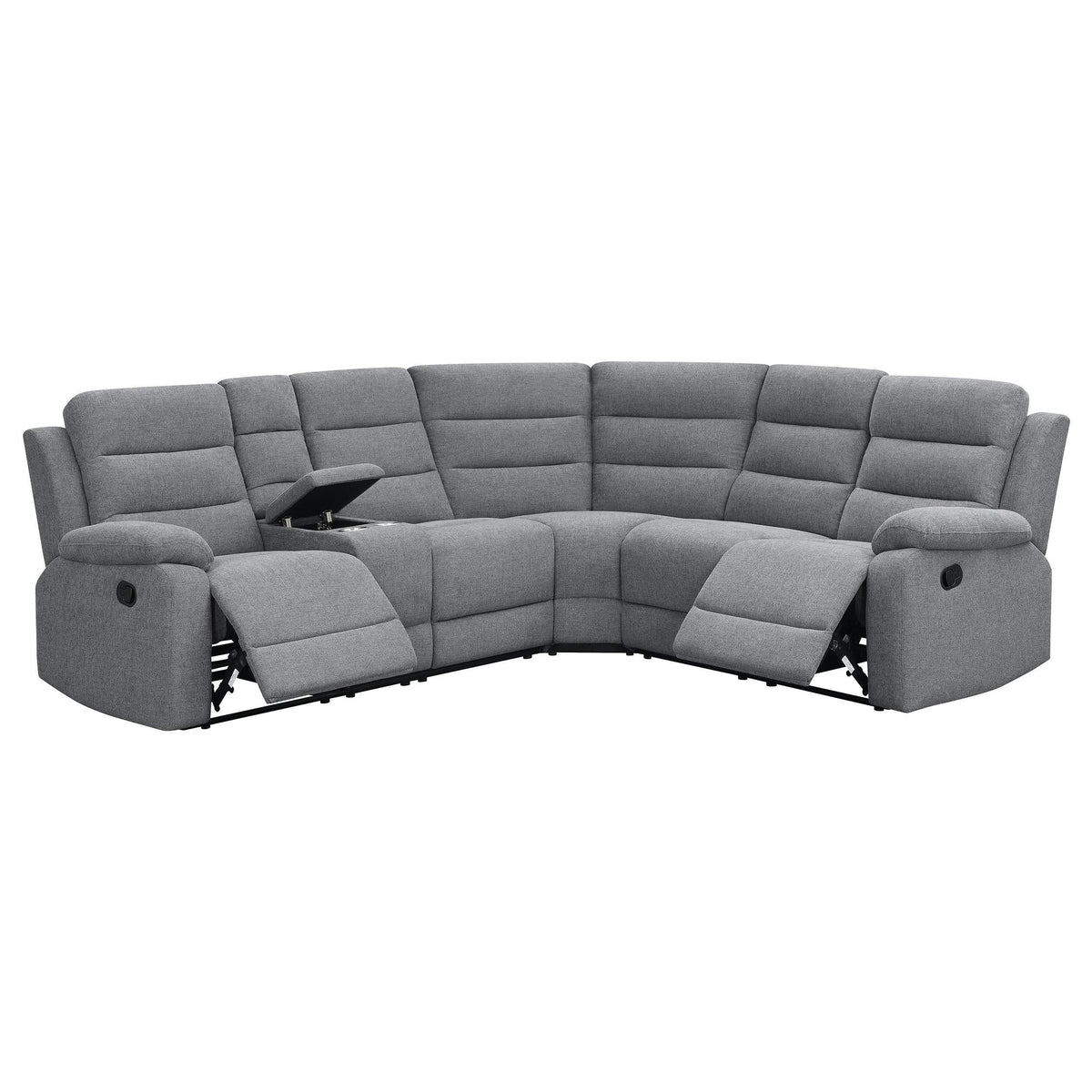 Sofá seccional reclinable tapizado David color humo