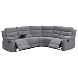 Sofá seccional reclinable tapizado David color humo