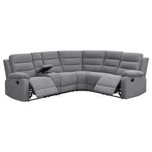 Sofá seccional reclinable tapizado David color humo